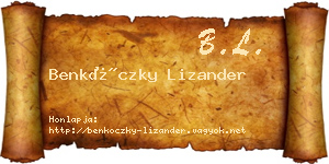 Benkóczky Lizander névjegykártya